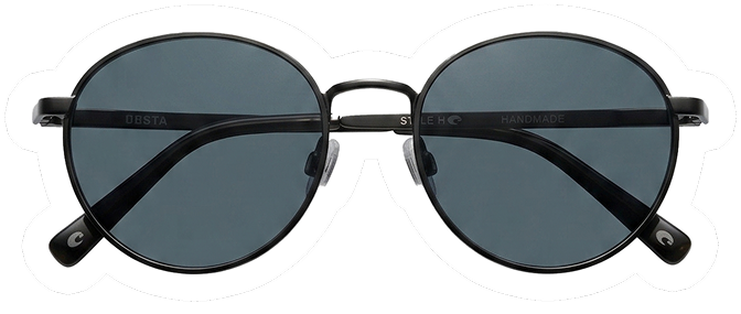 Vintage retro round black sunglasses product sticker