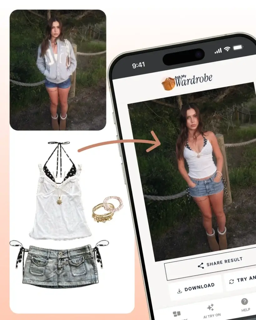 Change One Piece Or The Entire Outfit by uploading a photo of yourself and visualizing anything from a single clothing item to a complete outfit transformation.