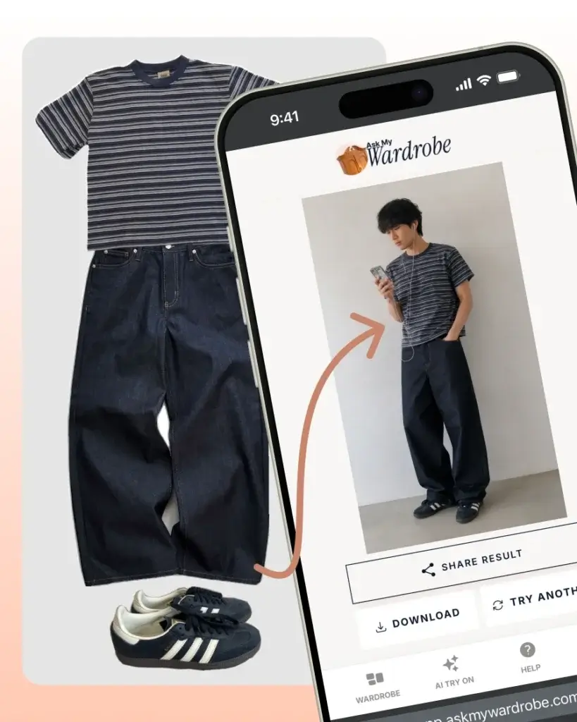 Virtual try-on showing a planned outfit transformed into a realistic look on the user, helping compare clothing combinations, choose what suits their style, and decide what to wear.