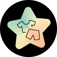 Pronti AI logo with a pastel star and clothing icons, representing an app that suggests outfit combinations from your wardrobe.