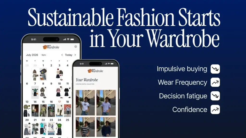 Digital wardrobe and outfit planner showing how planning what to wear can reduce impulsive buying, increase clothing wear frequency, ease decision fatigue, and improve confidence.